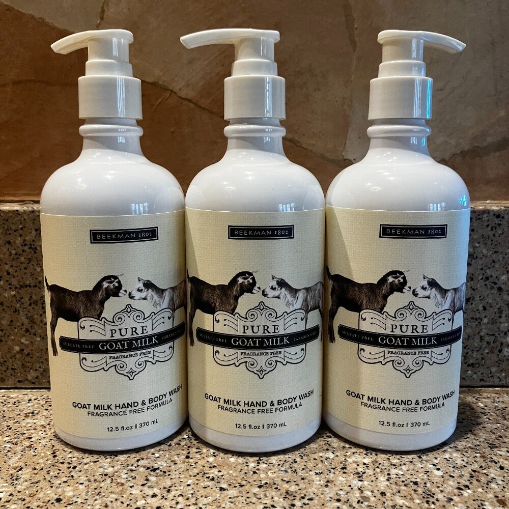 Beekman 1802 Fragrance Free 3 Hand & Body Wash!! 12.5 ounces! NEW